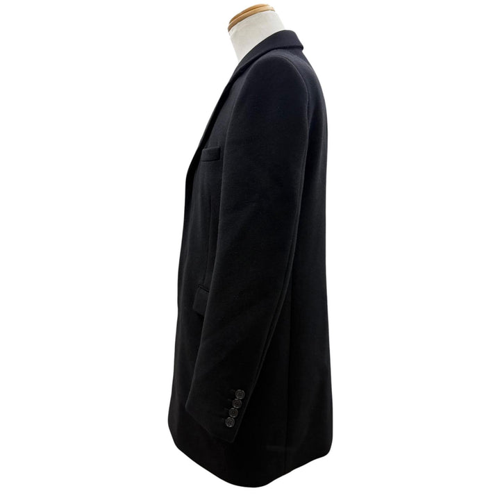 極美品▼SAINT LAURENT PARIS サンローランパリ 631672 カシミヤ ウール 比翼仕立て チェスターコート ブラック 50 伊製 正規品 メンズ