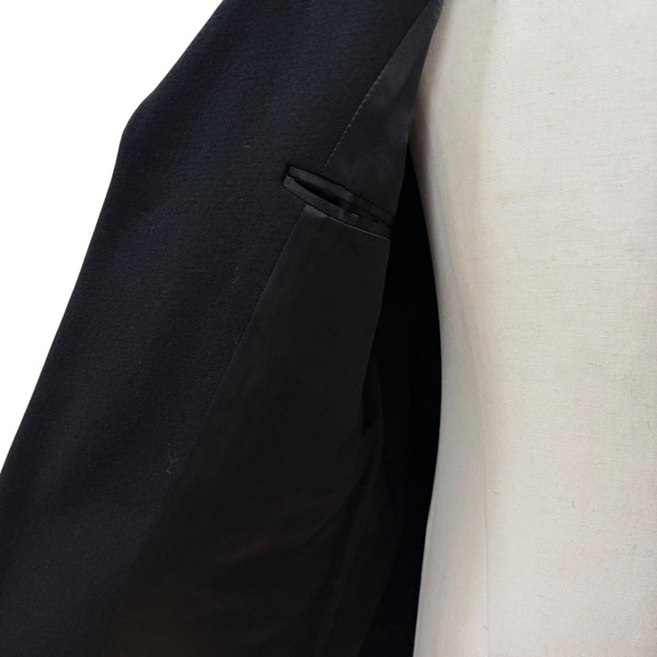 極美品▼SAINT LAURENT PARIS サンローランパリ 631672 カシミヤ ウール 比翼仕立て チェスターコート ブラック 50 伊製 正規品 メンズ