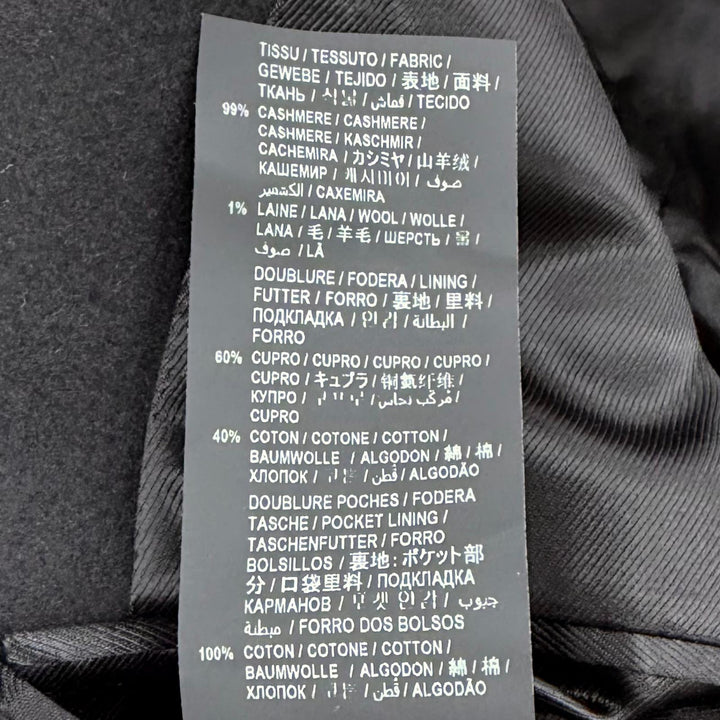 極美品▼SAINT LAURENT PARIS サンローランパリ 631672 カシミヤ ウール 比翼仕立て チェスターコート ブラック 50 伊製 正規品 メンズ