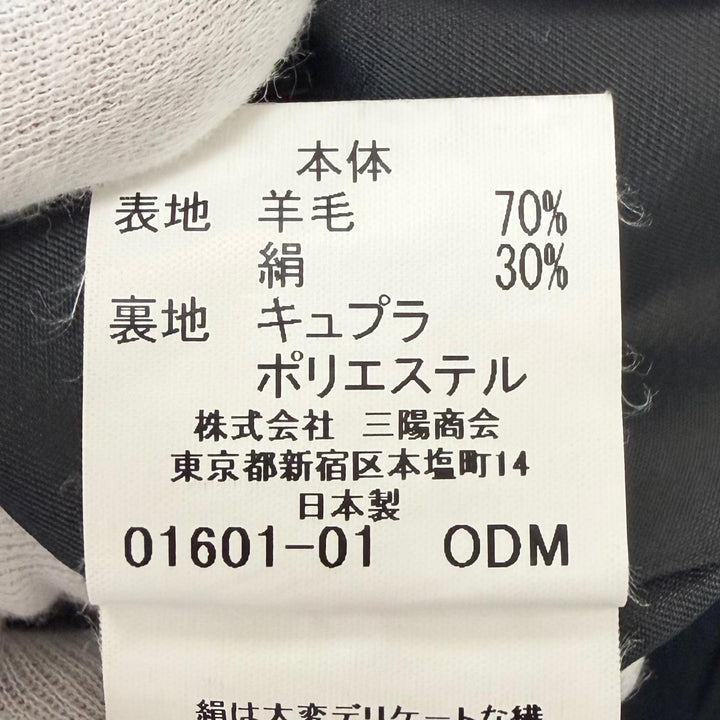 美品□BURBERRY LONDON バーバリーロンドン シルク混 ノバチェック柄ライナー付き ステンカラーコート ネイビー 90-165-4 日本製 正規品