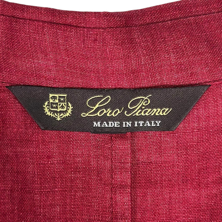 極美品▲Loro Piana ロロピアーナ リネン100% プルオーバー シャツ ワンピース ボルドー 38 イタリア製 正規品 レディース