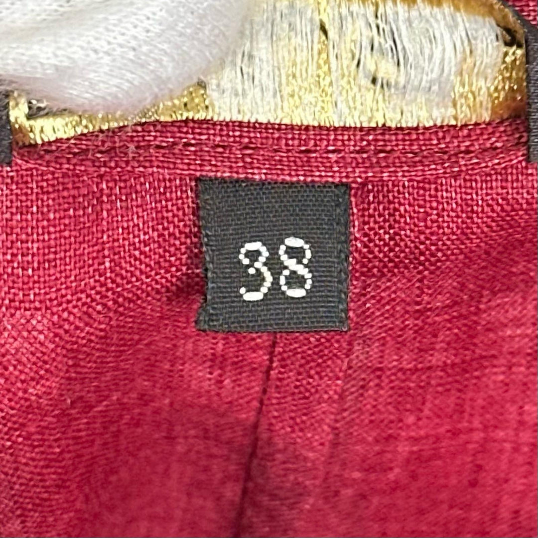 極美品▲Loro Piana ロロピアーナ リネン100% プルオーバー シャツ ワンピース ボルドー 38 イタリア製 正規品 レディース