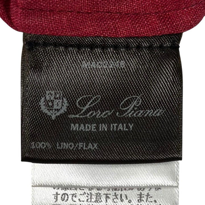 極美品▲Loro Piana ロロピアーナ リネン100% プルオーバー シャツ ワンピース ボルドー 38 イタリア製 正規品 レディース