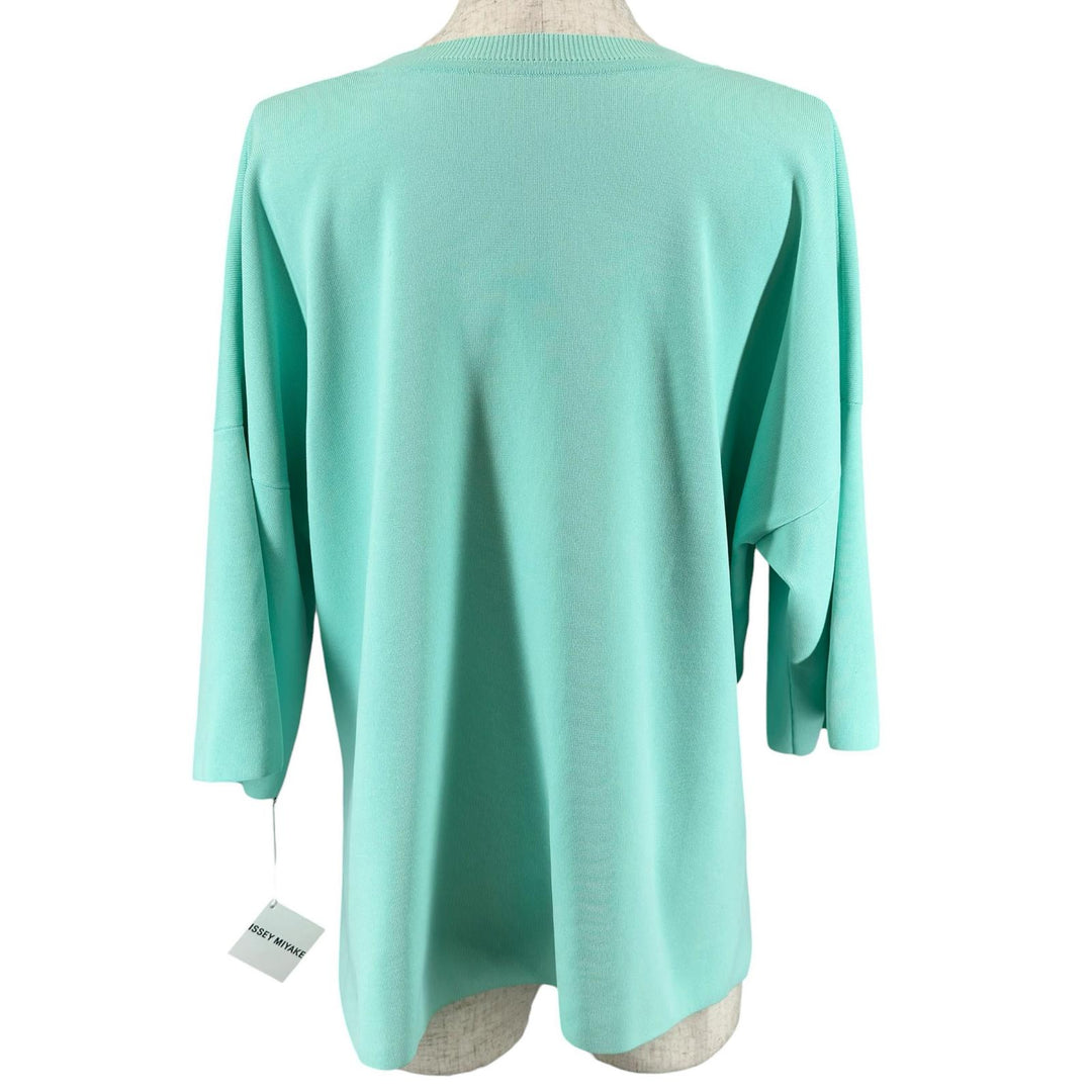 未使用品▲ISSEY MIYAKE イッセイミヤケ 24SS IM41KN778 LIGHT KNIT カットソー ミントグリーン 2 日本製 正規品 レディース 定価71500円