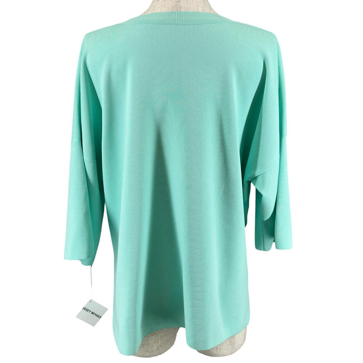 未使用品▲ISSEY MIYAKE イッセイミヤケ 24SS IM41KN778 LIGHT KNIT カットソー ミントグリーン 2 日本製 正規品 レディース 定価71500円