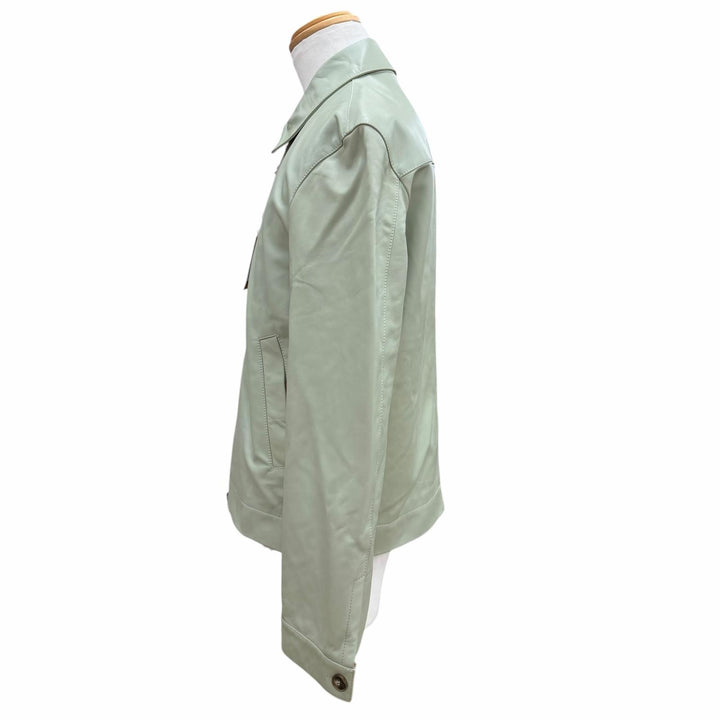 未使用品▼TODS トッズ 2023年製 X1M12480200 ラムスキン ダブルジップアップ レザージャケット カーキ M 伊製 メンズ 正規品 メンズ