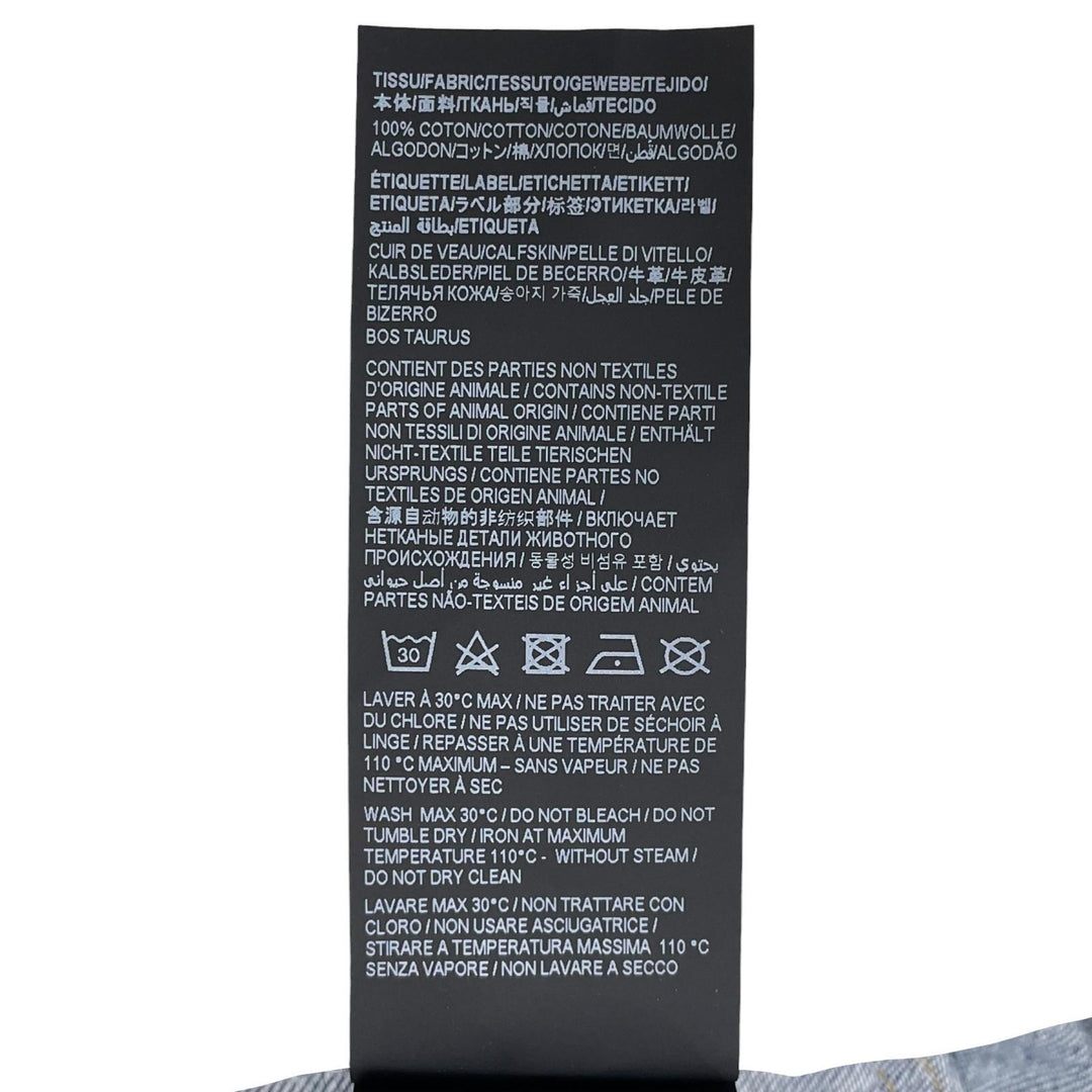 極美品▲SAINT LAURENT サンローラン 2022年製 71003 コットン100% 牛革 ダメージ デニムパンツ インディゴ 30 日本製 正規品 メンズ