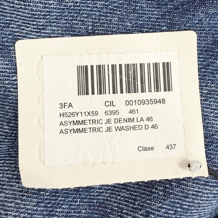 極美品△LOEWE ロエベ H526Y11X59 ASYMMETRIC JE DENIM ロゴレザーパッチ デニムパンツ インディゴブルー 46 イタリア製 正規品 メンズ