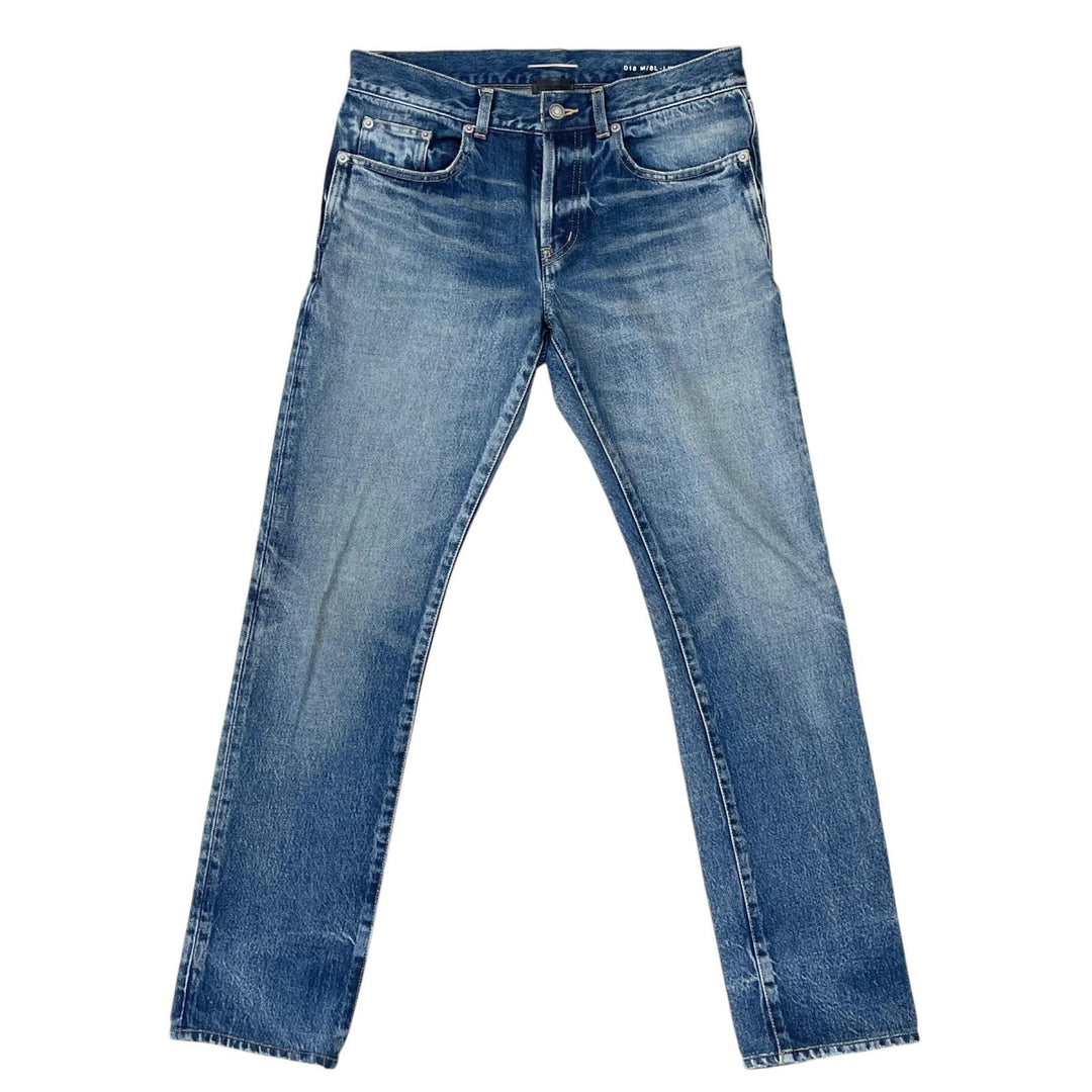 【ドンドン見直し】美品 ▲SAINT LAURENT サンローラン 2023年製 ボタンフライ コットン デニムパンツ インディゴ 30 正規品 メンズ