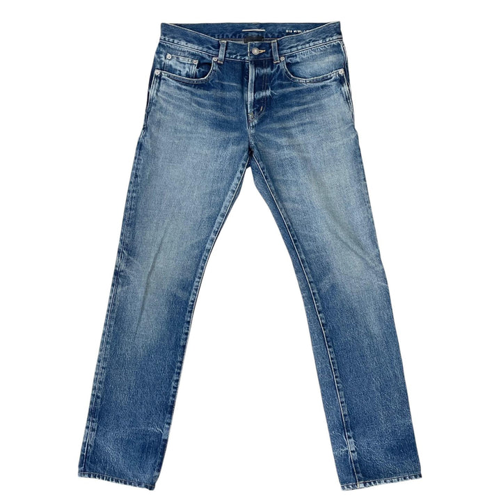 【ドンドン見直し】美品 ▲SAINT LAURENT サンローラン 2023年製 ボタンフライ コットン デニムパンツ インディゴ 30 正規品 メンズ