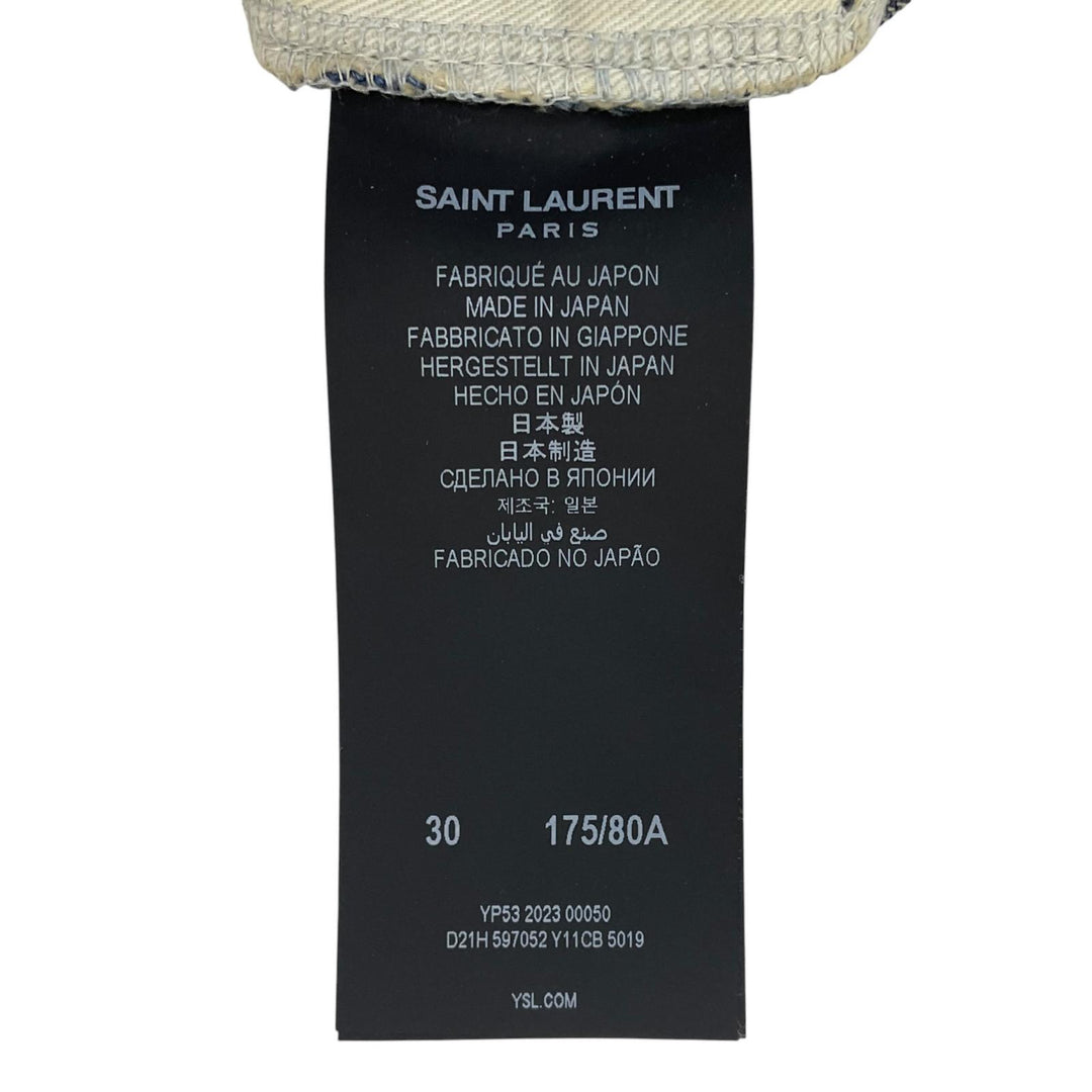 【ドンドン見直し】美品 ▲SAINT LAURENT サンローラン 2023年製 ボタンフライ コットン デニムパンツ インディゴ 30 正規品 メンズ