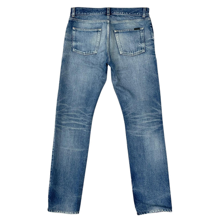 【ドンドン見直し】美品 ▲SAINT LAURENT サンローラン 2023年製 ボタンフライ コットン デニムパンツ インディゴ 30 正規品 メンズ