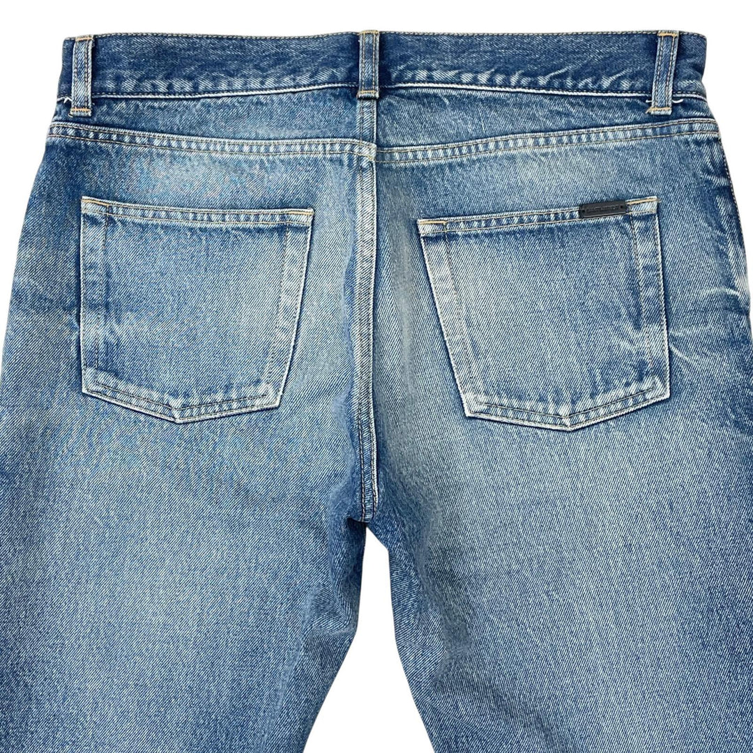【ドンドン見直し】美品 ▲SAINT LAURENT サンローラン 2023年製 ボタンフライ コットン デニムパンツ インディゴ 30 正規品 メンズ