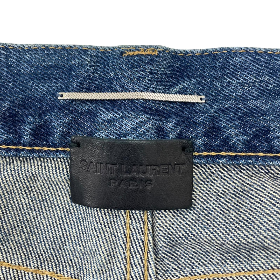 【ドンドン見直し】美品 ▲SAINT LAURENT サンローラン 2023年製 ボタンフライ コットン デニムパンツ インディゴ 30 正規品 メンズ