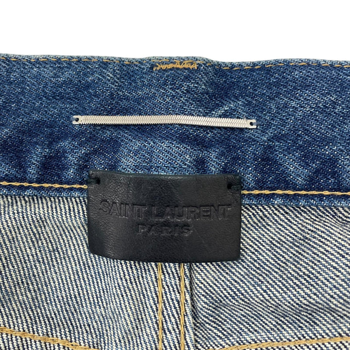 【ドンドン見直し】美品 ▲SAINT LAURENT サンローラン 2023年製 ボタンフライ コットン デニムパンツ インディゴ 30 正規品 メンズ