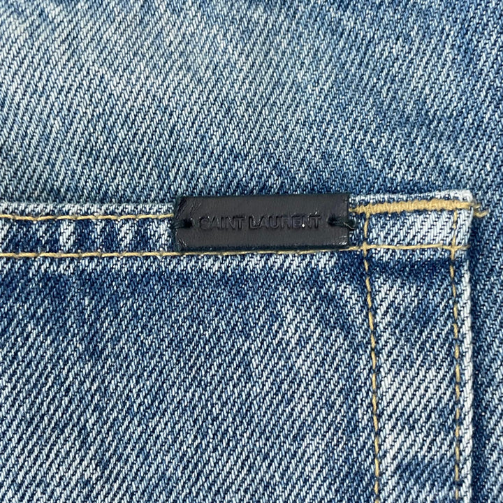 【ドンドン見直し】美品 ▲SAINT LAURENT サンローラン 2023年製 ボタンフライ コットン デニムパンツ インディゴ 30 正規品 メンズ