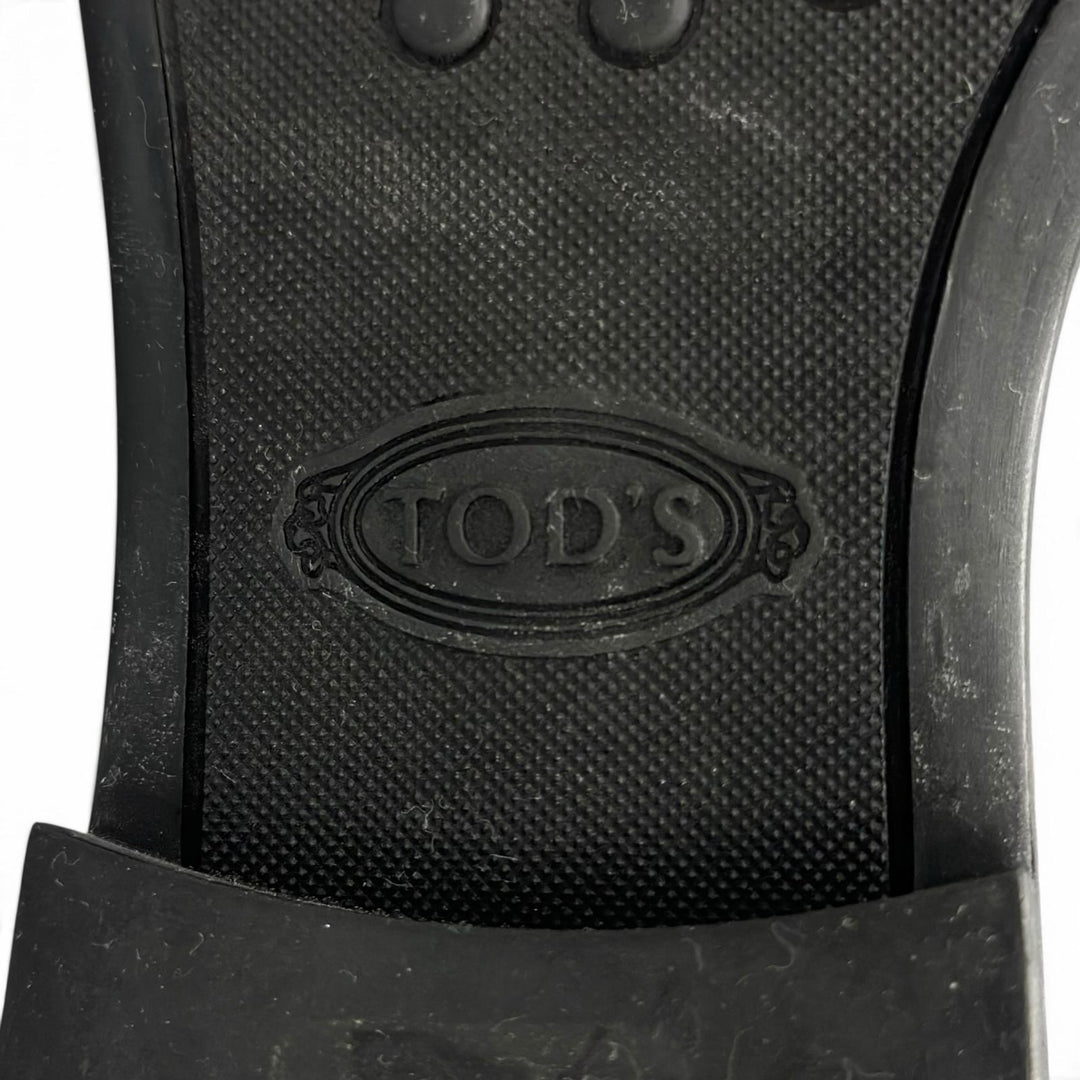 極美品▲TOD’S トッズ モンクストラップ Uチップ レザーローファー レザーシューズ ブラック 6 イタリア製 メンズ