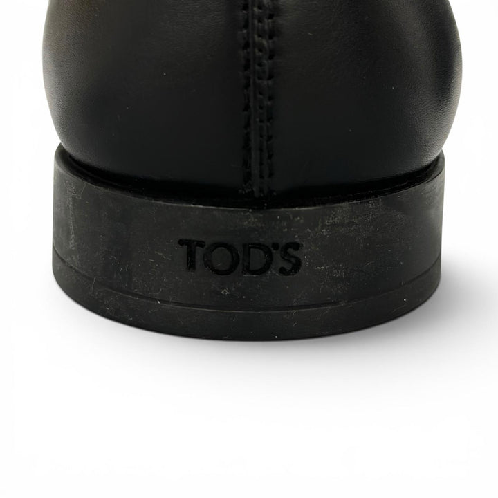 極美品▲TOD’S トッズ モンクストラップ Uチップ レザーローファー レザーシューズ ブラック 6 イタリア製 メンズ