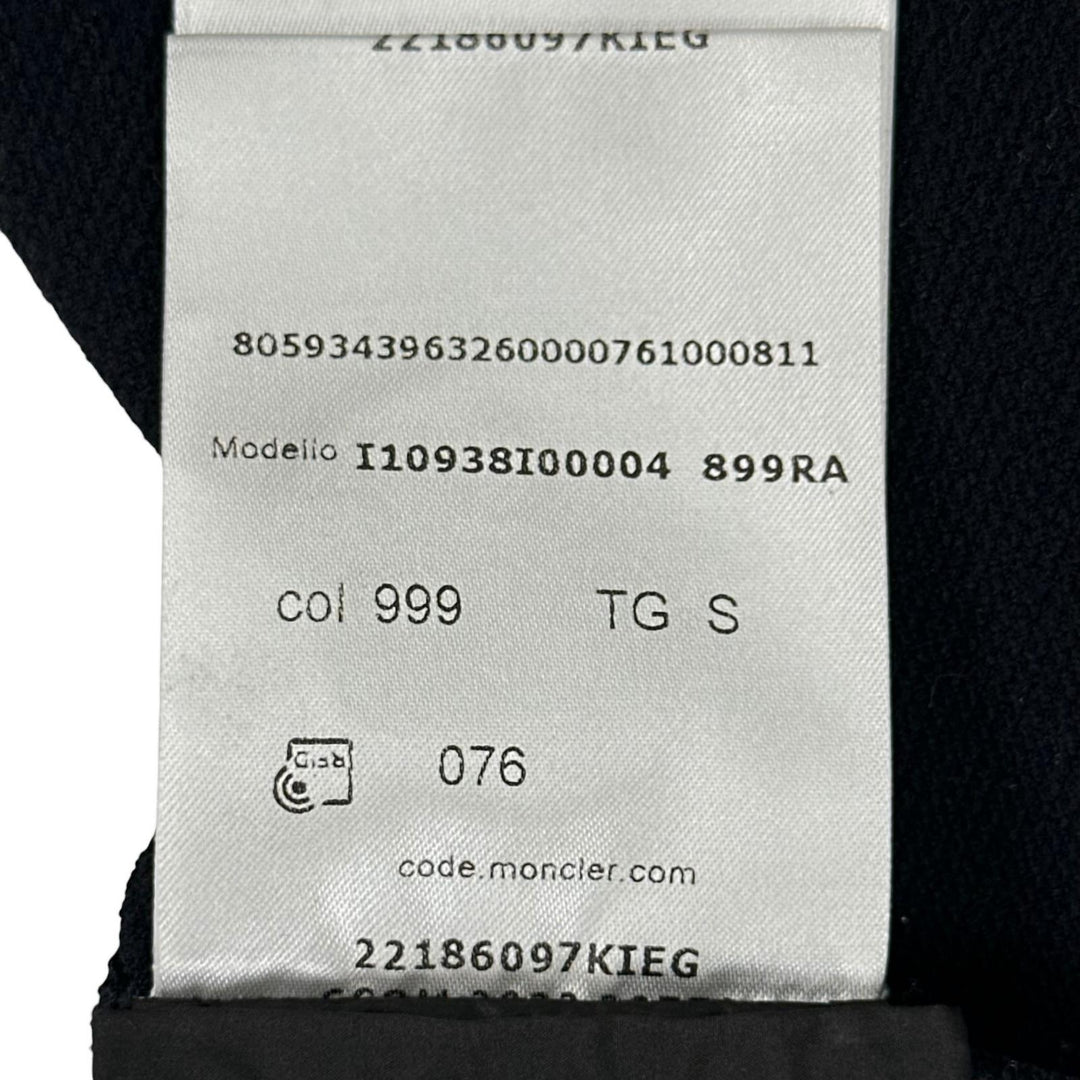 美品▲MONCLER モンクレール 2022年製 VESTITO ヴェスティート ロゴワッペン 半袖 ワンピース ブラック S トルコ製 正規品 レディース