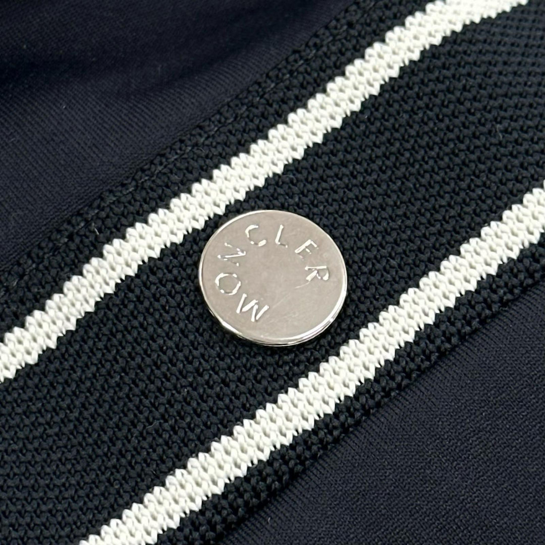 美品▲MONCLER モンクレール 2022年製 VESTITO ヴェスティート ロゴワッペン 半袖 ワンピース ブラック S トルコ製 正規品 レディース