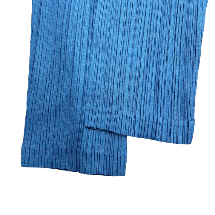 極美品▲PLEATS PLEASE プリーツプリーズ イッセイミヤケ PP81-JF431 プリーツ パンツ ライトブルー 3 日本製 正規品 レディース