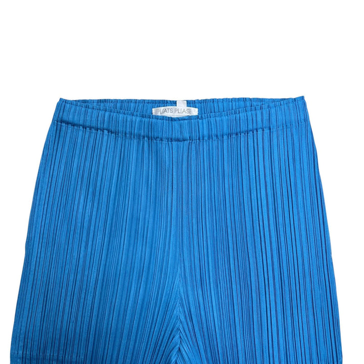 極美品▲PLEATS PLEASE プリーツプリーズ イッセイミヤケ PP81-JF431 プリーツ パンツ ライトブルー 3 日本製 正規品 レディース
