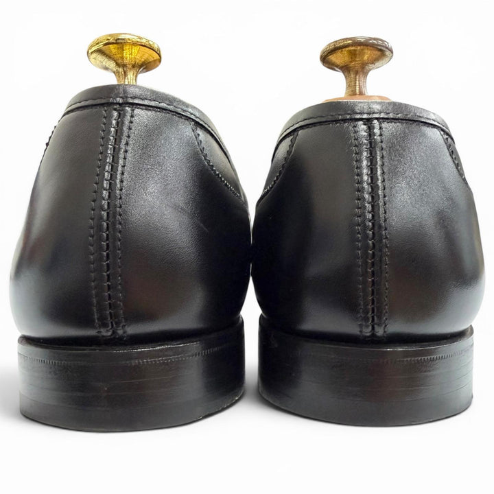 極美△CROCKETT&amp;JONES クロケットアンドジョーンズ SCOTNEY スコットニー 337ラスト レザー キャップトゥ コインローファー ブラック 8.5