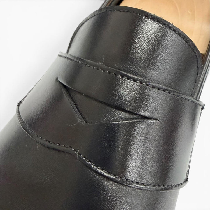 極美△CROCKETT&amp;JONES クロケットアンドジョーンズ SCOTNEY スコットニー 337ラスト レザー キャップトゥ コインローファー ブラック 8.5