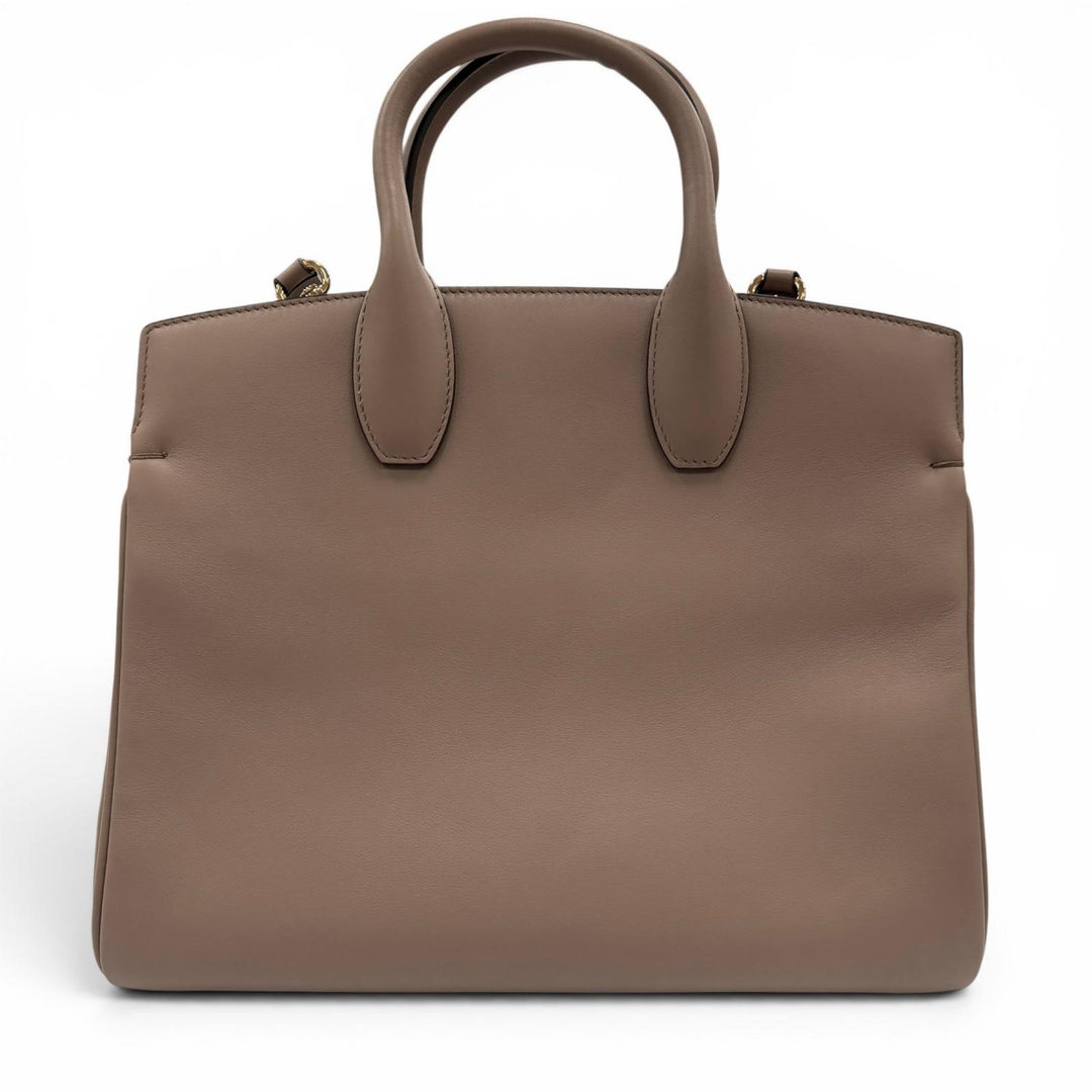 極美品☆Salvatore Ferragamo サルヴァトーレフェラガモ スタジオ ガンチーニ ソフト レザー 2WAY ショルダー・ハンドバッグ ブラウン系