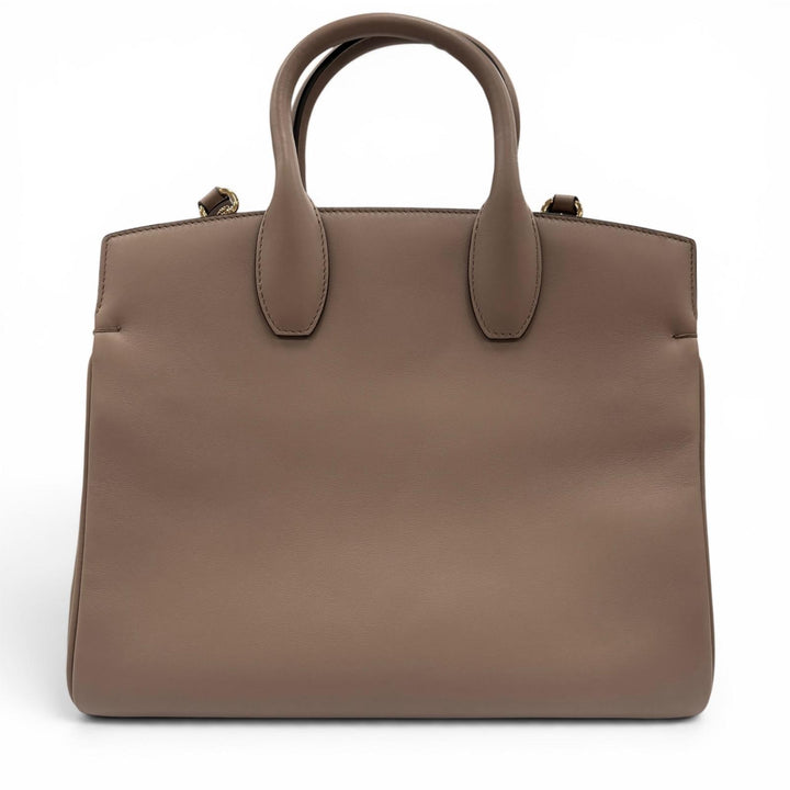 極美品☆Salvatore Ferragamo サルヴァトーレフェラガモ スタジオ ガンチーニ ソフト レザー 2WAY ショルダー・ハンドバッグ ブラウン系