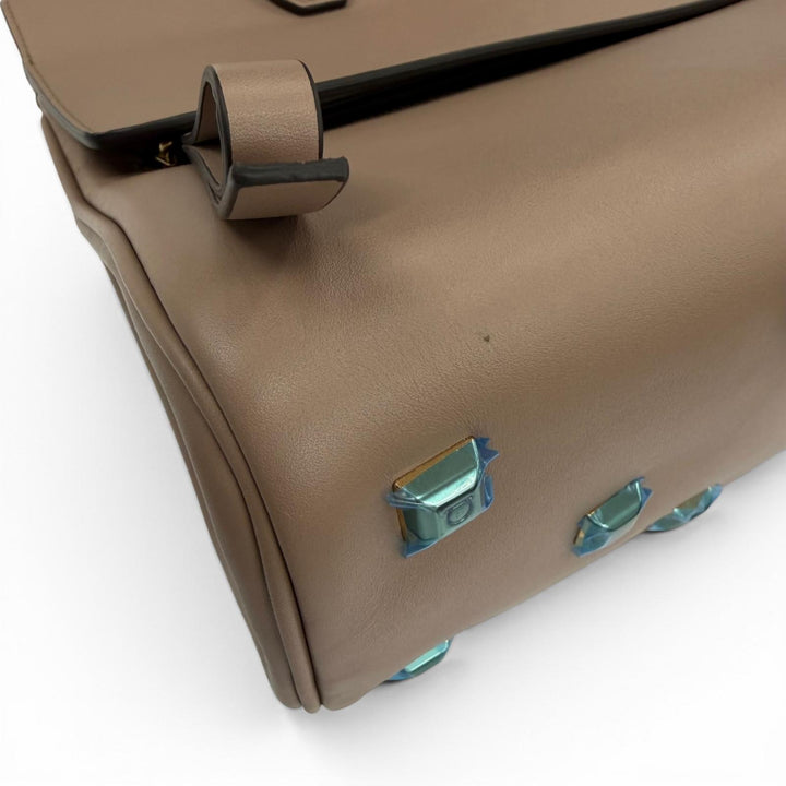 極美品☆Salvatore Ferragamo サルヴァトーレフェラガモ スタジオ ガンチーニ ソフト レザー 2WAY ショルダー・ハンドバッグ ブラウン系