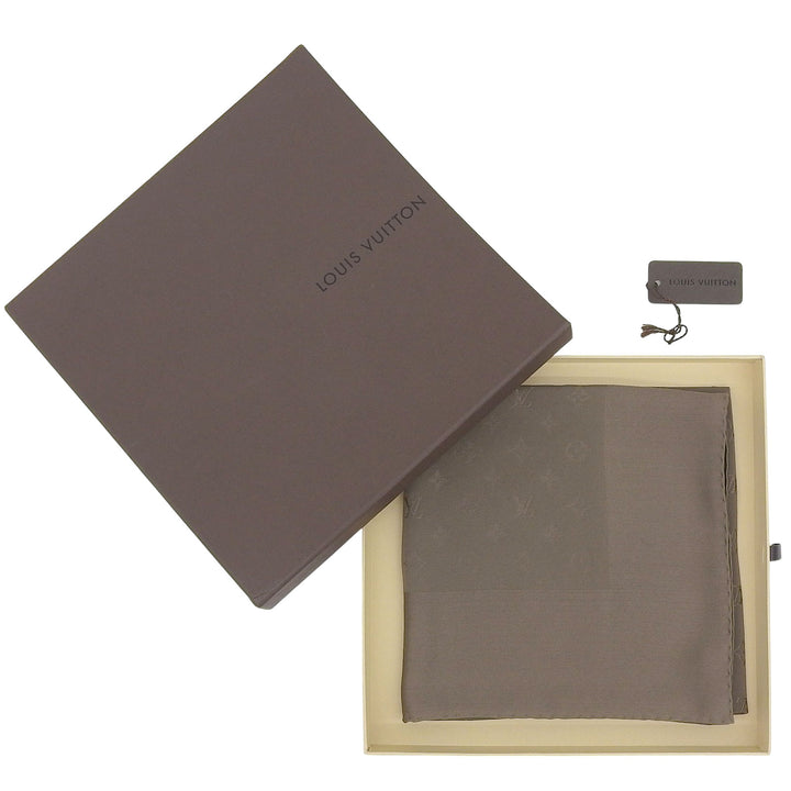 未使用品▲LOUIS VUITTON ルイヴィトン M71154 カレ モナコ モノグラム シルク100% スカーフ カーキ イタリア製 レディース