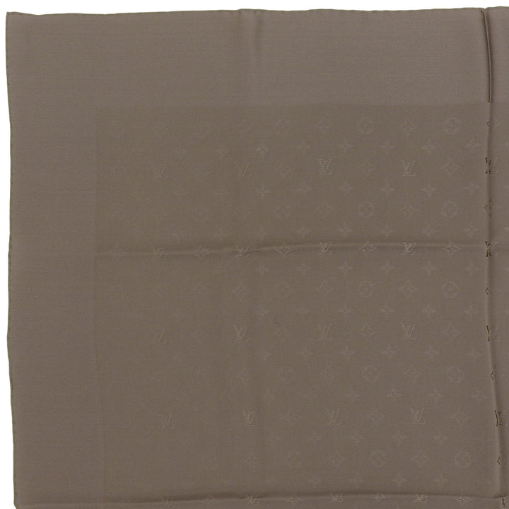 未使用品▲LOUIS VUITTON ルイヴィトン M71154 カレ モナコ モノグラム シルク100% スカーフ カーキ イタリア製 レディース