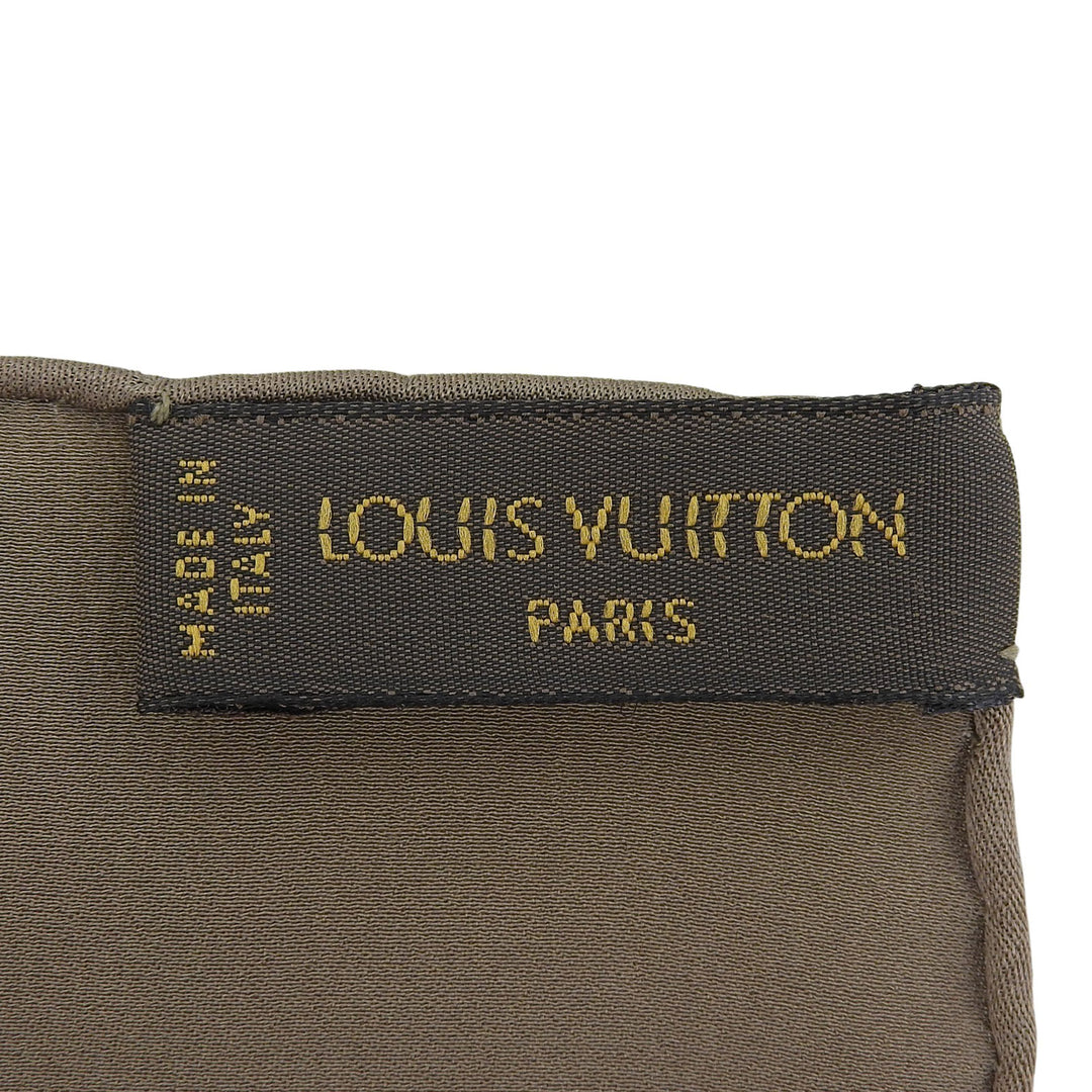 未使用品▲LOUIS VUITTON ルイヴィトン M71154 カレ モナコ モノグラム シルク100% スカーフ カーキ イタリア製 レディース