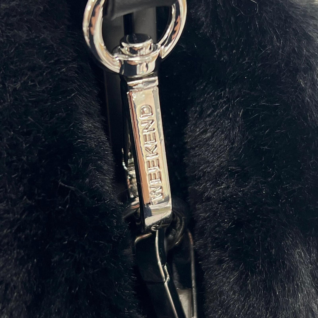 極美品▲Max Mara マックスマーラ 2024年製 PASTICCINO パスティチーノ エコファー 2WAY がま口バッグ ショルダーバッグ ブラック 正規品