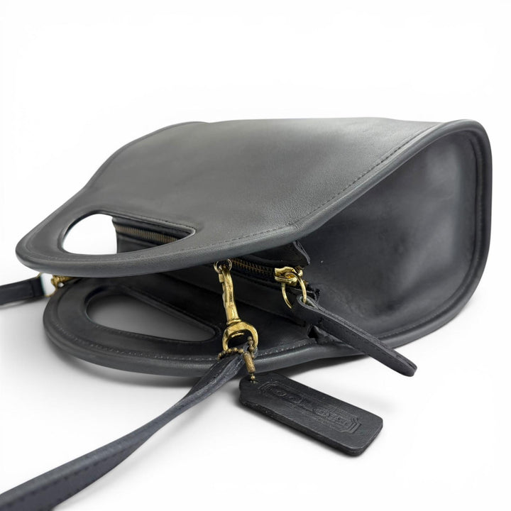 極美品△COACH コーチ ヴィンテージ 9942 グローブレザー オールドコーチ 2WAY ハンドバッグ ショルダーバッグ ブラック レディース
