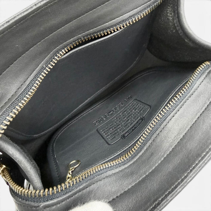 極美品△COACH コーチ ヴィンテージ 9942 グローブレザー オールドコーチ 2WAY ハンドバッグ ショルダーバッグ ブラック レディース