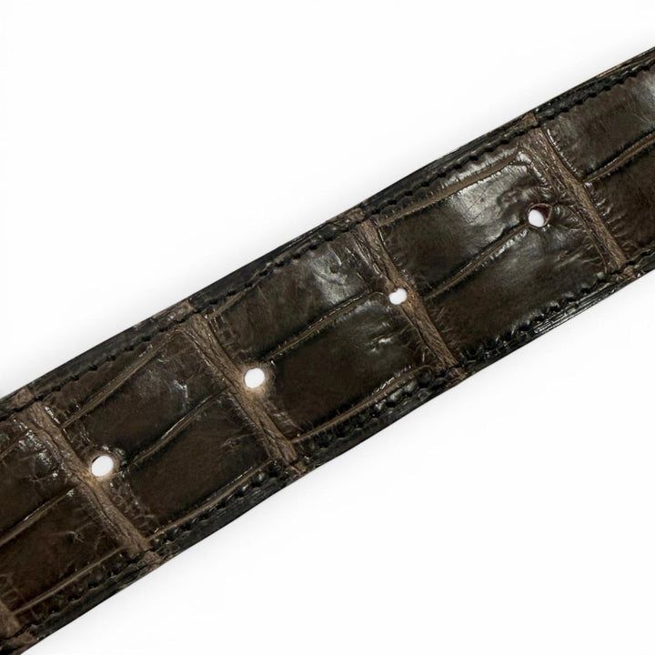 良品▼HERMES エルメス ヴィンテージ ポロサス クロコダイル ゴールド金具 コンスタンス Hロゴ リバーシブル レザーベルト 80 □I刻印