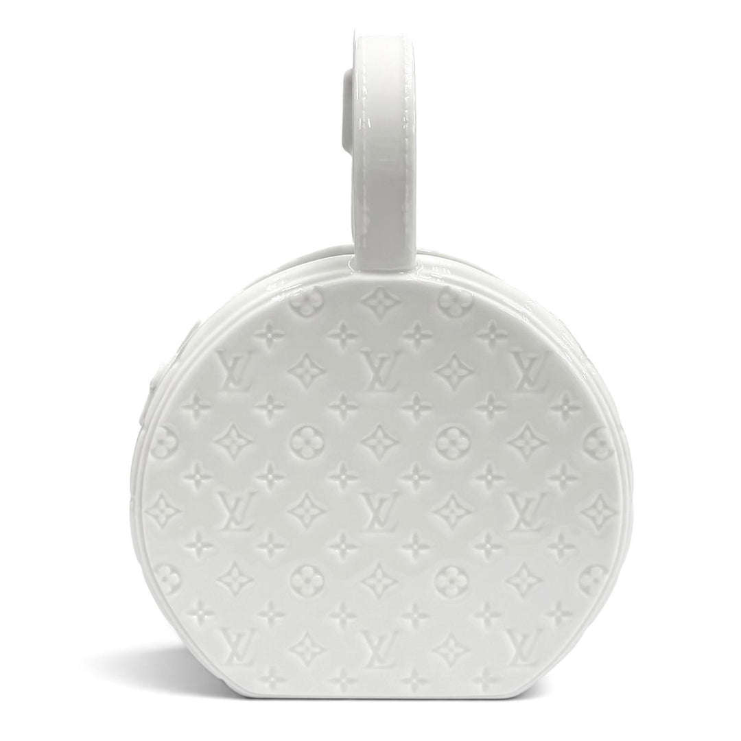 未使用品★LOUIS VUITTON ルイヴィトン GI0576 ヴェース ポーセリン モノグラム パターン エンボス加工 バッグモチーフ 花瓶 白 箱付