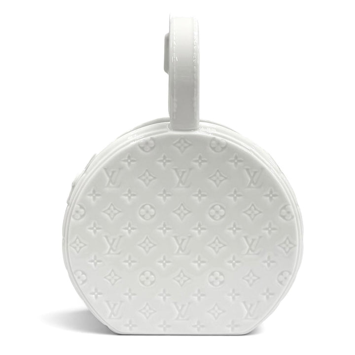 未使用品★LOUIS VUITTON ルイヴィトン GI0576 ヴェース ポーセリン モノグラム パターン エンボス加工 バッグモチーフ 花瓶 白 箱付