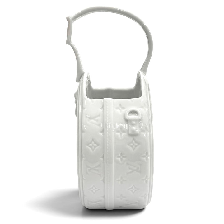 未使用品★LOUIS VUITTON ルイヴィトン GI0576 ヴェース ポーセリン モノグラム パターン エンボス加工 バッグモチーフ 花瓶 白 箱付