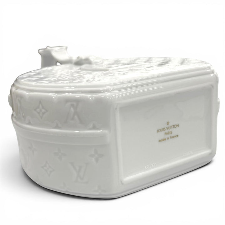 未使用品★LOUIS VUITTON ルイヴィトン GI0576 ヴェース ポーセリン モノグラム パターン エンボス加工 バッグモチーフ 花瓶 白 箱付