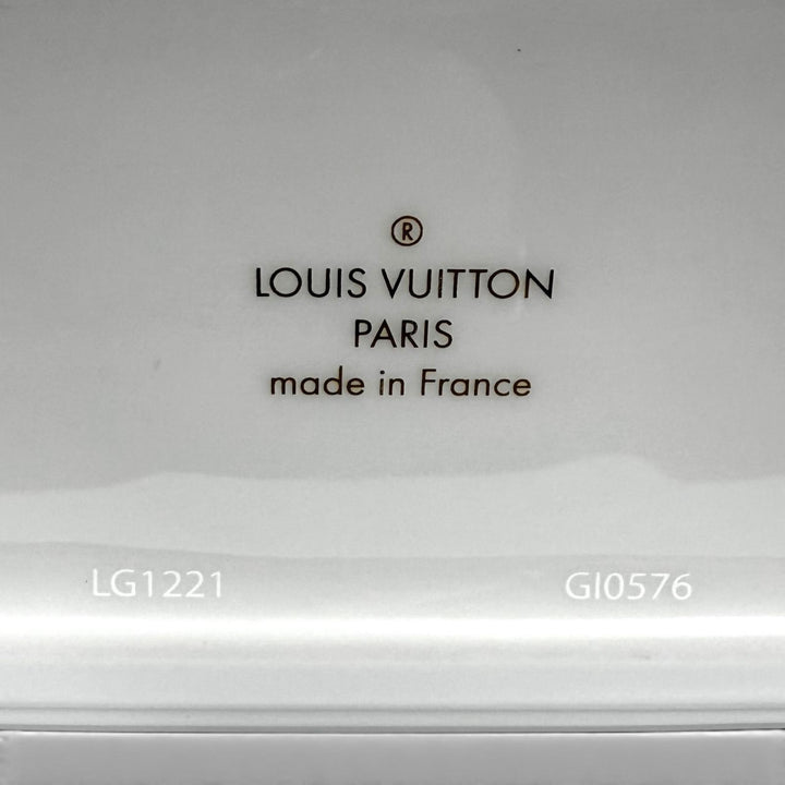 未使用品★LOUIS VUITTON ルイヴィトン GI0576 ヴェース ポーセリン モノグラム パターン エンボス加工 バッグモチーフ 花瓶 白 箱付