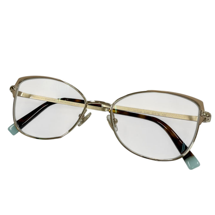 極美品▼TIFFANY&amp;Co. ティファニー マーブル メガネ 眼鏡 アイウェア ゴールド クリアブラウン 53□16 140 度入 レディース ユニセックス