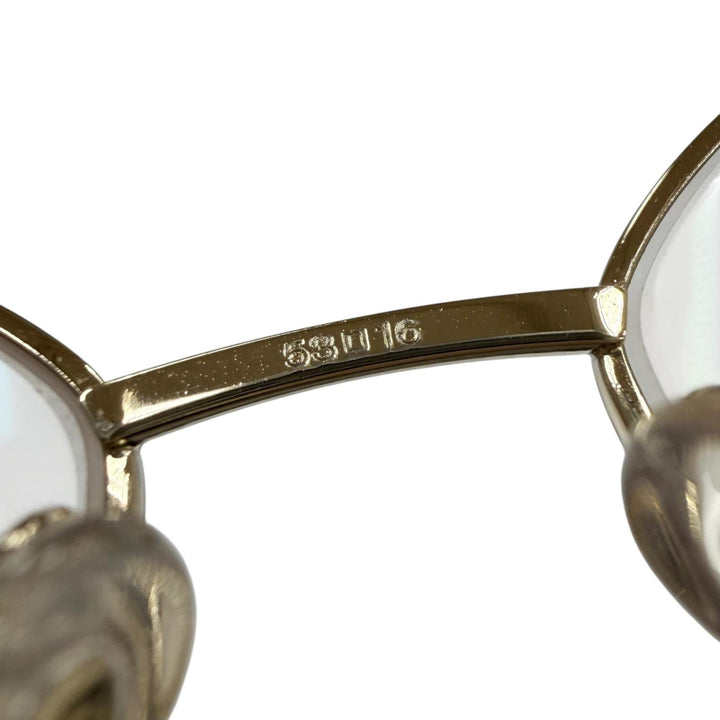 極美品▼TIFFANY&amp;Co. ティファニー マーブル メガネ 眼鏡 アイウェア ゴールド クリアブラウン 53□16 140 度入 レディース ユニセックス