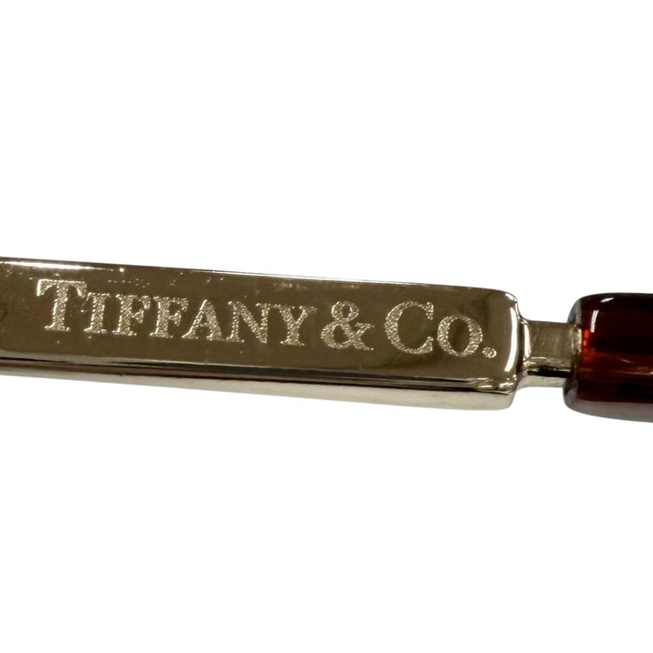 極美品▼TIFFANY&amp;Co. ティファニー マーブル メガネ 眼鏡 アイウェア ゴールド クリアブラウン 53□16 140 度入 レディース ユニセックス