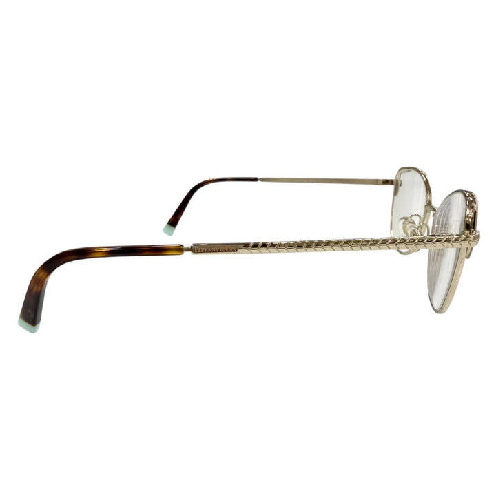 極美品▼TIFFANY&amp;Co. ティファニー マーブル メガネ 眼鏡 アイウェア ゴールド クリアブラウン 53□16 140 度入 レディース ユニセックス