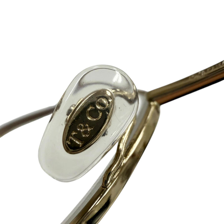 極美品▼TIFFANY&amp;Co. ティファニー マーブル メガネ 眼鏡 アイウェア ゴールド クリアブラウン 53□16 140 度入 レディース ユニセックス