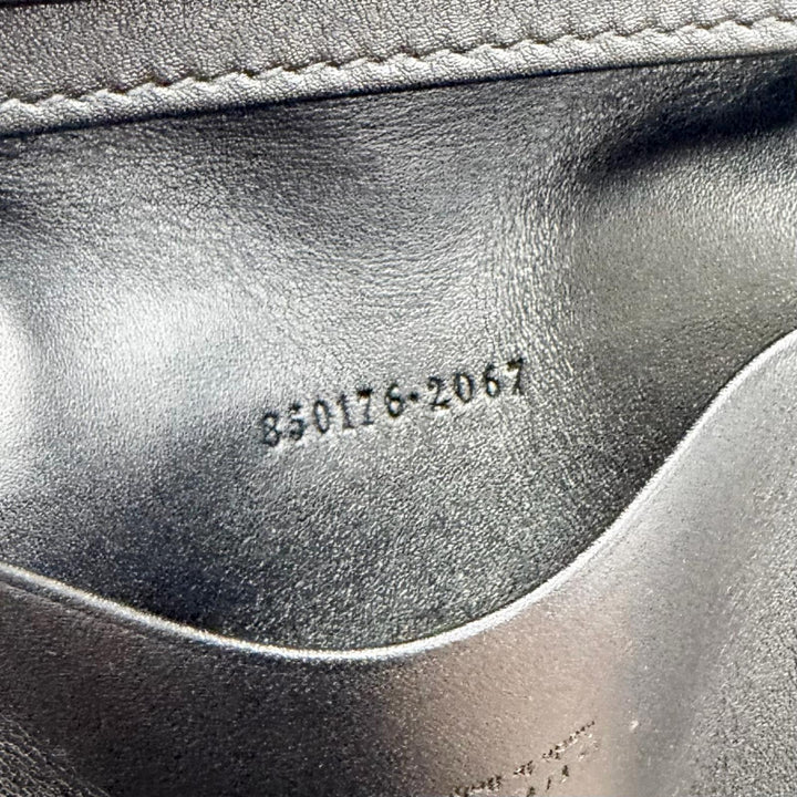 極美品△GUCCI グッチ 850176 GGエンブレム カードケース レザー グッチシマ 二つ折り パスケース 名刺入れ ブラック イタリア製 メンズ