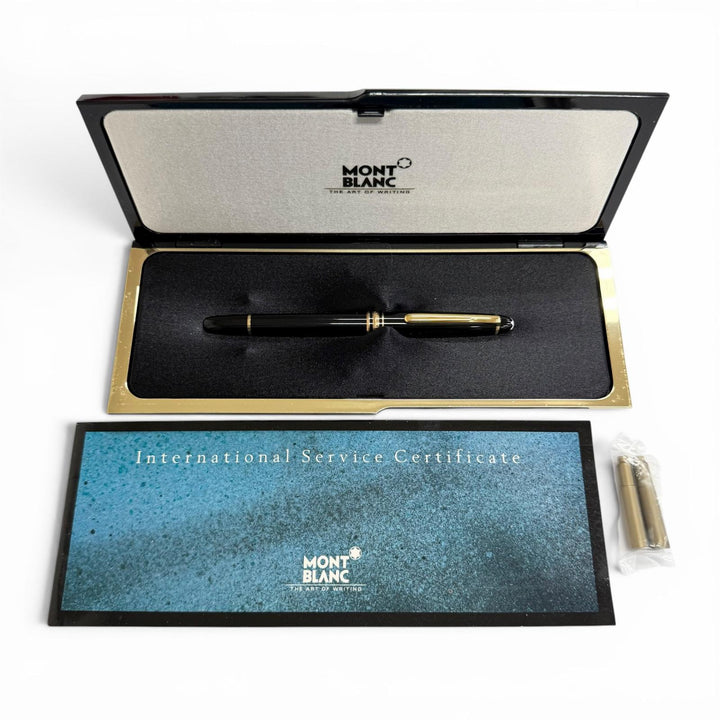 極美品△MONTBLANC モンブラン マイスターシュテュック ペン先14K EFニブ 4810 ホワイトスター 万年筆 ブラック ゴールド 西ドイツ製